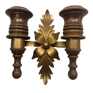 Vintage Homco MCM Double Wall Sconce Candle Holder Granny Chic Cottage Core
